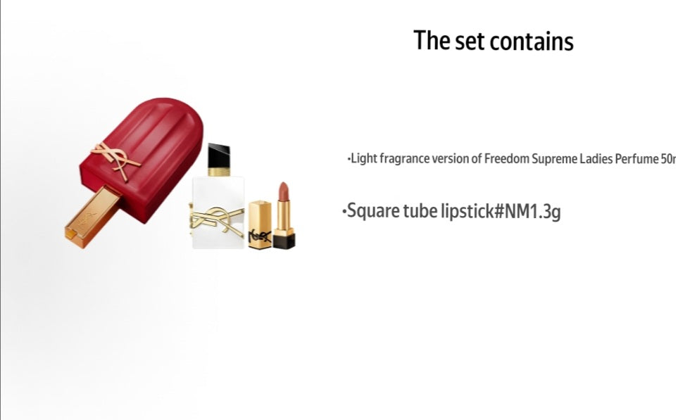 YSL Saint Laurent Summertime Fragrance Set, Freedom of the Fittest Eau de Toilette (50ml, Mandarin Orange Blossom) + Square Lipstick (1.3g)
