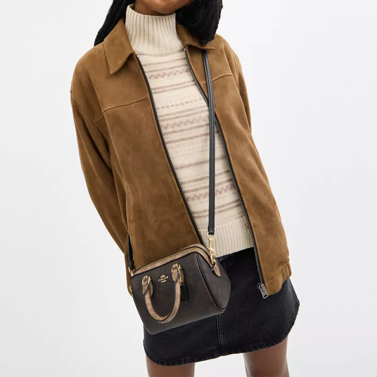 COACH Rowan 18  Crossbody Tote Mini Women's Tan.