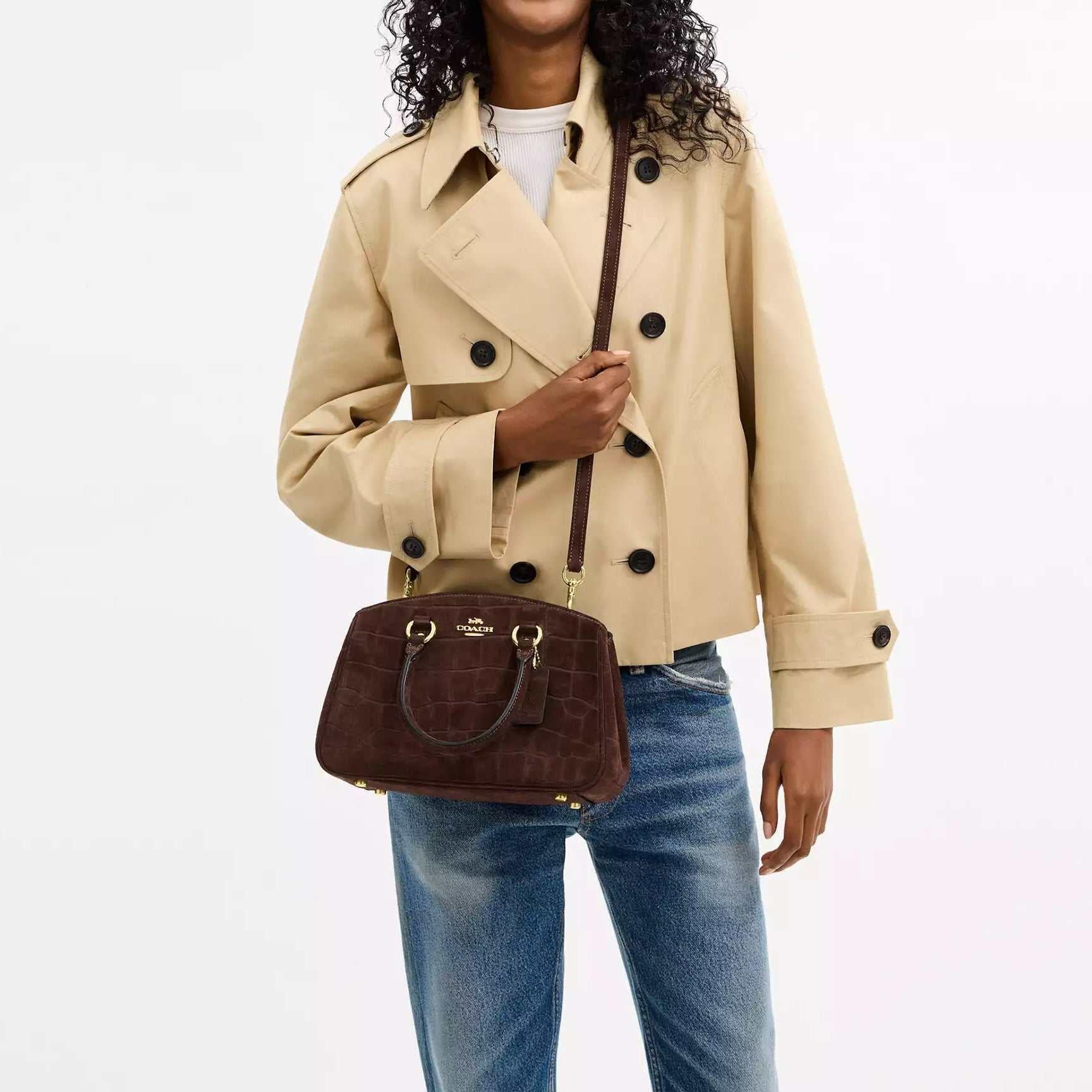 COACH Savannah 28  leather  Crossbody Tote Large  Maple.