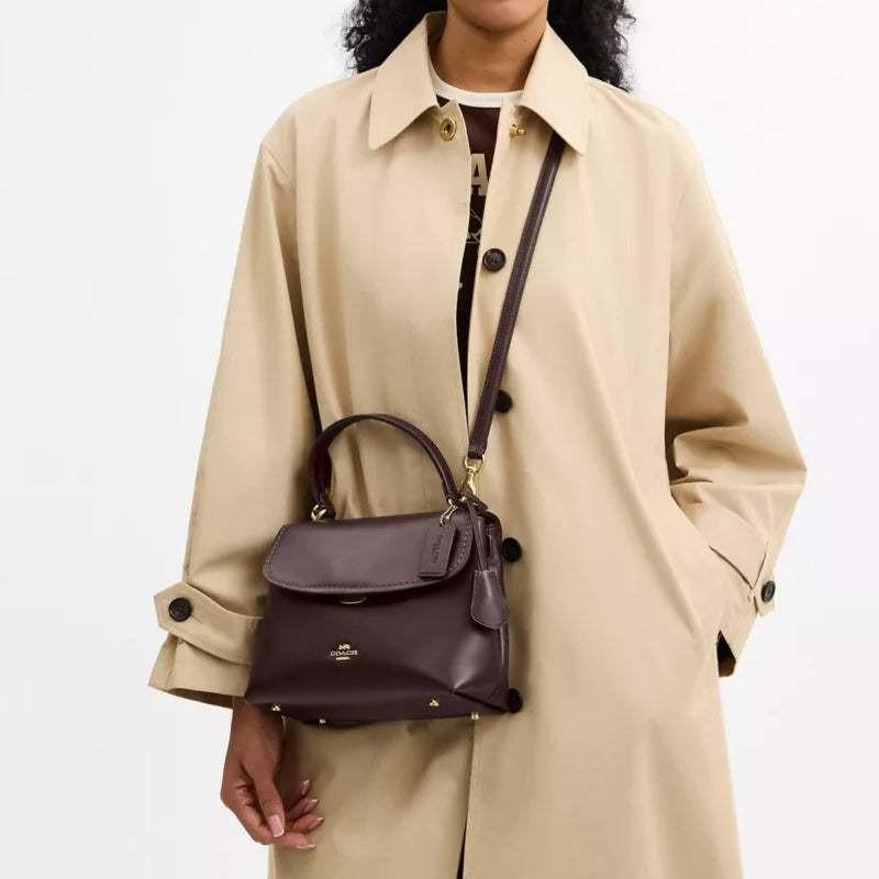 COACH Emory 25  Crossbody Leather Tote Bag Medium  Coffee.