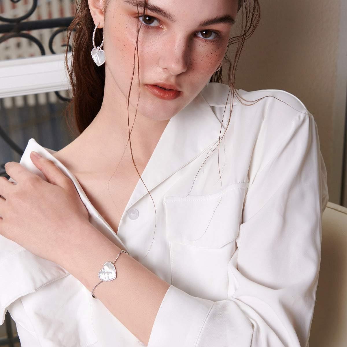 apm monaco pearl love  925 silver bracelet.