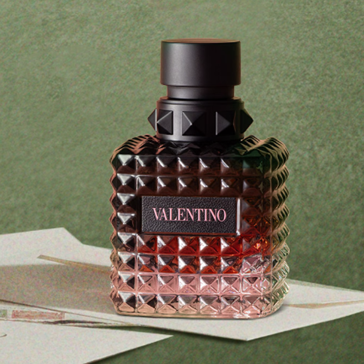 قارورة عطر فالنتينو Eminent بلون بني وتصميم مضلع