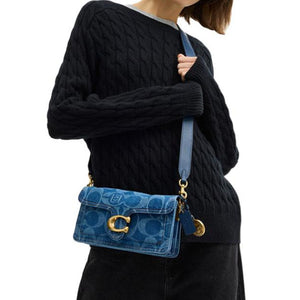 COACH x CLOT Collaboration Tabby 26 Metal Logo Fabric Crossbody Shoulder Bag Medium Size Women's Deep Indigo