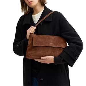 COACH Chelsea 36 Brand Logo Push-Lock Closure Cowhide Layered Leather Single Shoulder Bag Large Women's Warm Brown