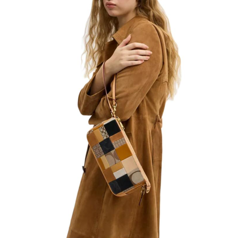COACH Plaza 25 Exquisite New York Style Cowhide Leather Single Shoulder Bag Medium Size Women's Brown