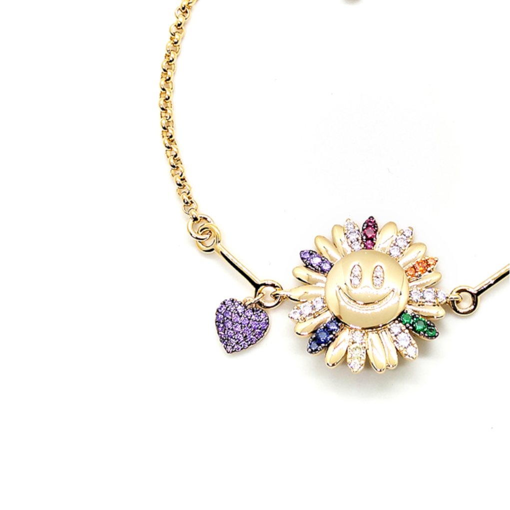 apm monaco rainbow daisy light luxury 925 silver bracelet for women