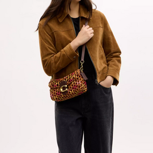 COACH Tapby 26 Wooden Bead Snap-Closure Wood Blend Leather Single Shoulder Bag Medium Women's Maple Style