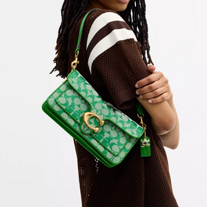 COACH x BRAIN DEAD Collaboration Soft Tabby 25 Brand Logo Fabric Blend Leather Single Shoulder Bag Medium Women's Kelly Green