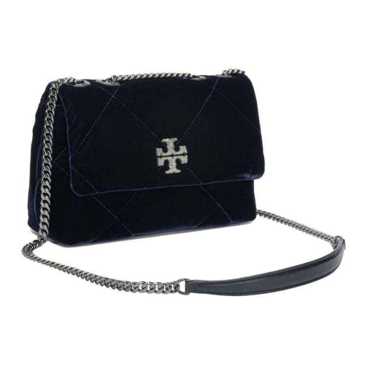 TORY BURCH Kira حقيبة كتف كيرا دايموند كوالت فيلفيت بافيه صغيرة.