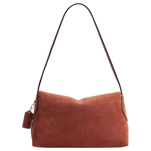 COACH Chelsea 30 Minimalist Design Push-Lock Cleavage Leather Single Shoulder Bag Large Women's Terracotta Color