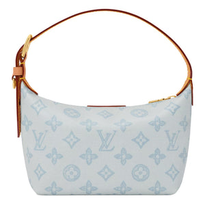 LOUIS VUITTON Pochette Hills Monogram Full Print Adjustable Shoulder Strap Coated Canvas Lunch Box Handbag Single Shoulder Bag Women's Blue Brown Patch