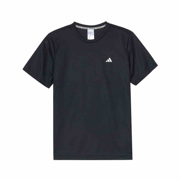 adidas black men's crewneck short sleeve T-shirt for summer athleisure and golf