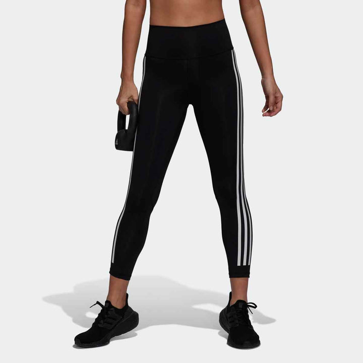 adidas spring-autumn women's classic striped leggings for sports and fitness.