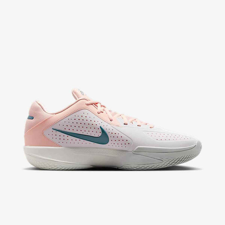 Nike GT Cut 2 basketball shoe in pink and light blue with Air Zoom technology and durable traction.