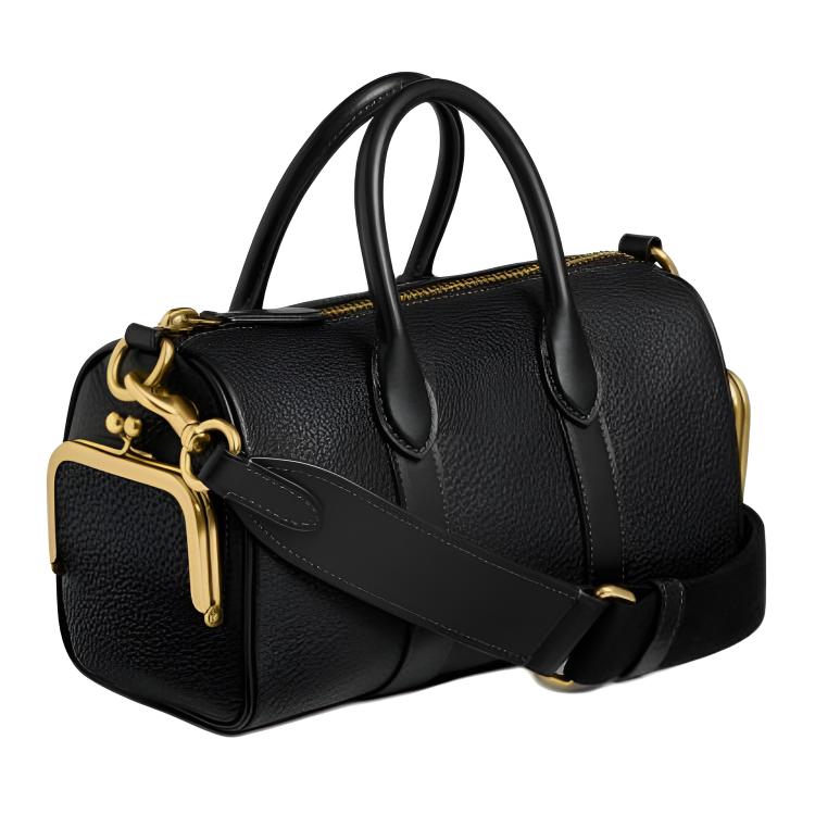 COACH x CLOT Collaboration COMPASS 25 Printed Design Zipper Closure Leather Handbag Medium Women's Mixed Black