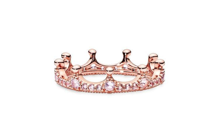 Pandora  Crown  Ring Rose Gold Pink.