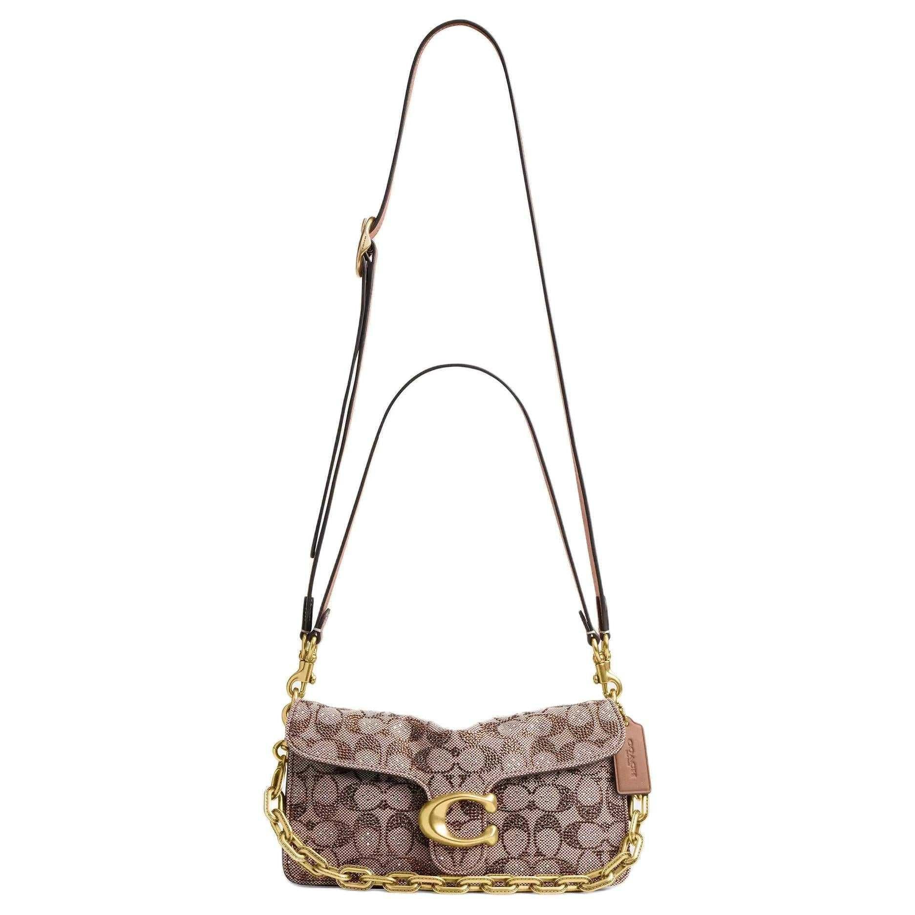 Coach Tabby 26 |👜✨ حقيبة كاجوال فاخرة مع تفاصيل الكريستال والنابا.