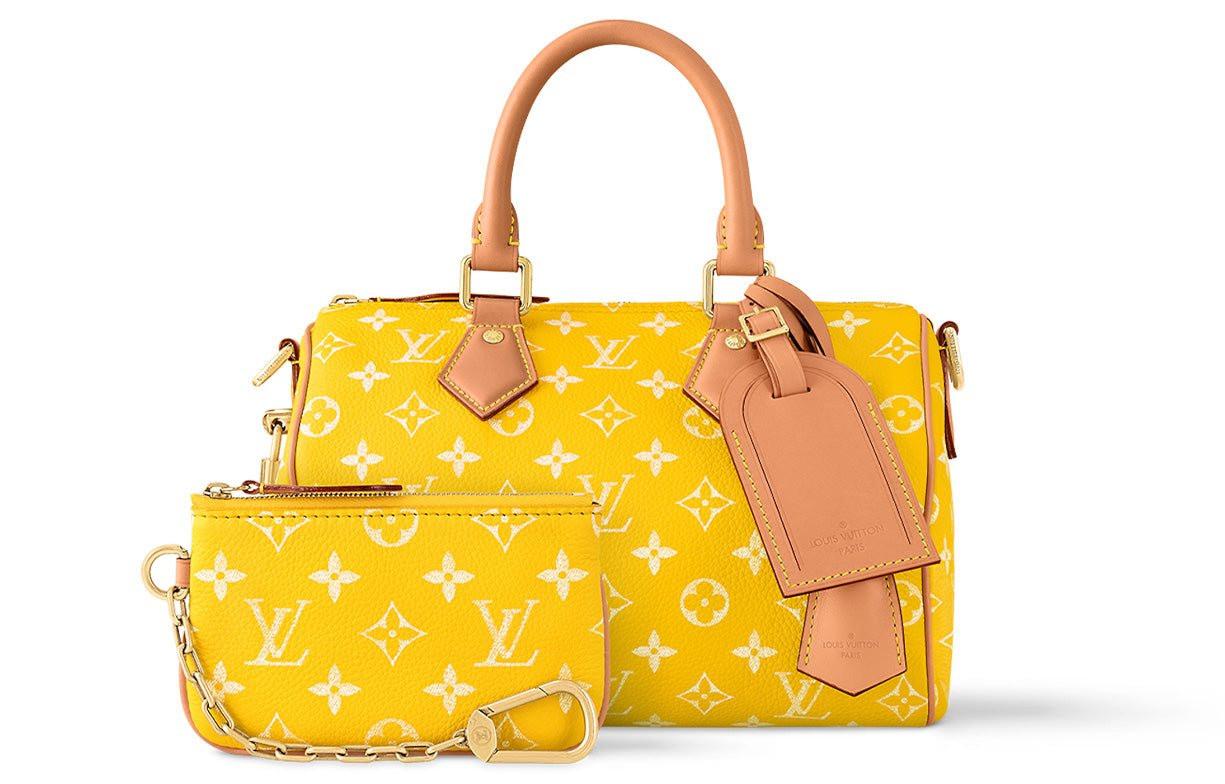 حقيبة Speedy P9 Bandoulière 25 جلد طبيعي باللون الأصفر.