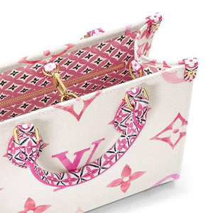 حقيبة Louis Vuitton Onthego PM فاخرة باللون الوردي Monogram.