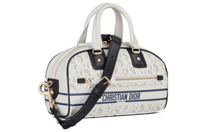 Dior Vibe Classic Bowling Bag | حقيبة ديور فايب بولينج كلاسيك (أبيض وأزرق) 👜✨.