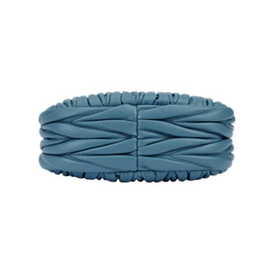 MIU Miu Wander Matelassé Hobo Bag Shoulder Crossbody Mini Blue.