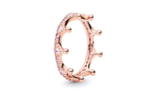 Pandora  Crown  Ring Rose Gold Pink.
