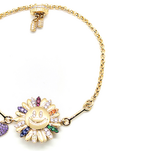 apm monaco rainbow daisy light luxury 925 silver bracelet for women
