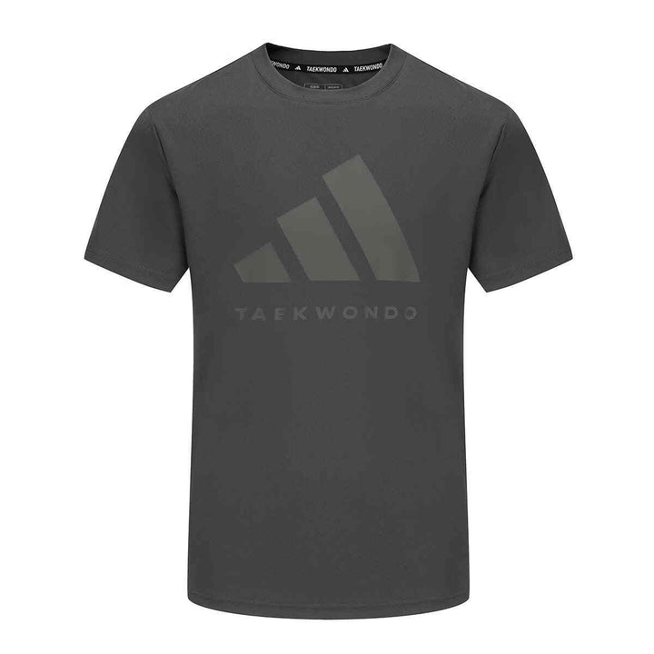 adidas cotton crew neck short sleeve T-shirt in dark gray
