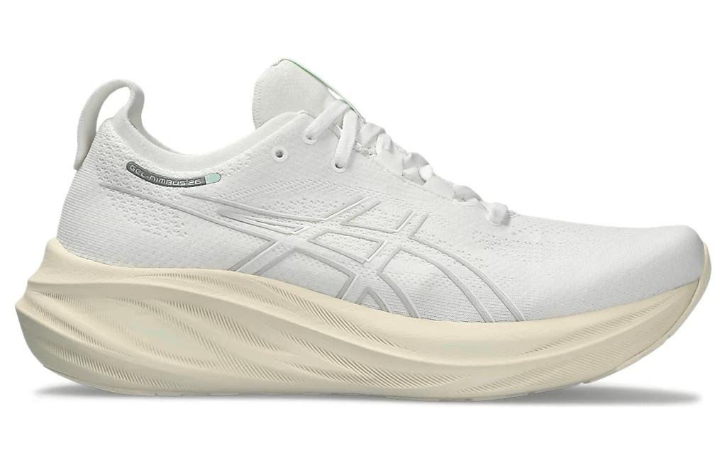 حذاء جري ASICS Gel-Nimbus 26 لون أبيض مريح جداً للقدم