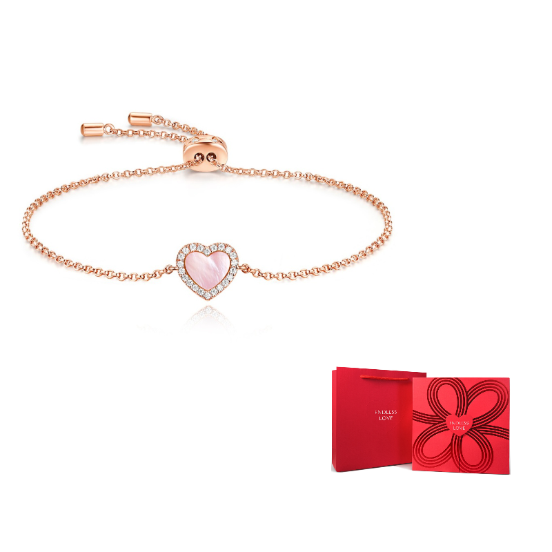 apm monaco valentine  love heart bracelet pink.
