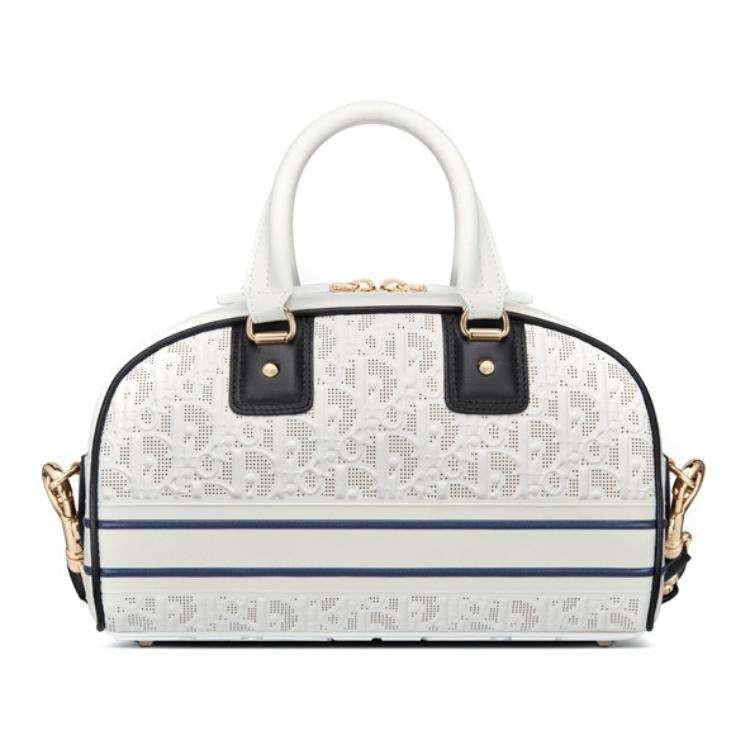 Dior Vibe Classic Bowling Bag | حقيبة ديور فايب بولينج كلاسيك (أبيض وأزرق) 👜✨.