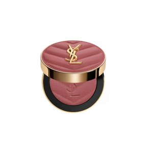 بلاشر بشعار YSL بدرجة وردي عميق، العلبة مغلقة ومفتوحة