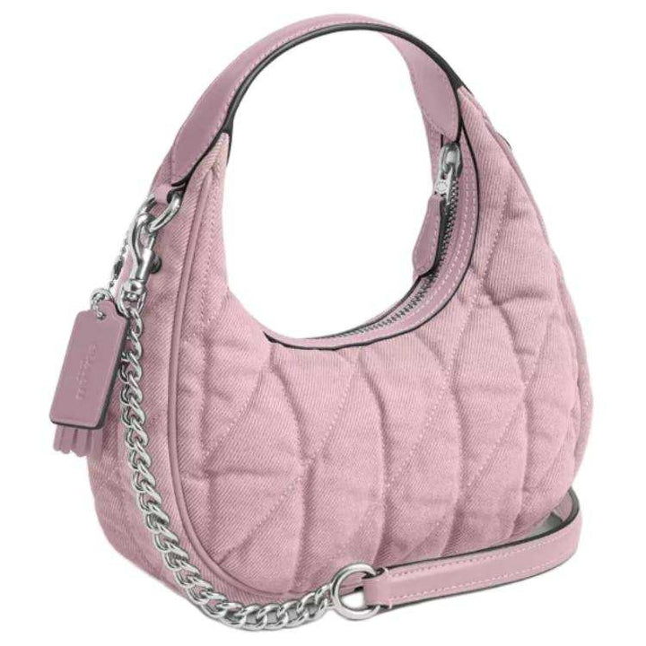 COACH CARMEN 20 Logo Detachable shoulder strap Denim in smooth leather Crossbody shoulder tote Mini Women's Carnation