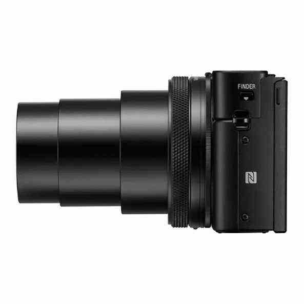 Compact Sony RX100 VII digital camera with extended zoom lens, 20.1MP sensor, 4K video, and fast autofocus.