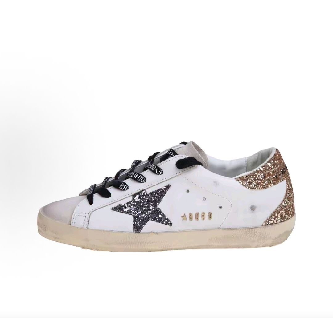 حذاء رياضي نسائي Golden Goose أبيض بنجمة جليتر فخم