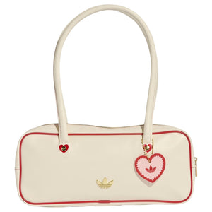 adidas originals elongated airliner Extended Airliner Bag Metal Badge Heart Logo Pendant Polyurethane Handbag Unisex Couple Style Off-white White