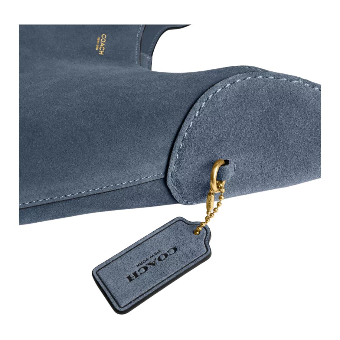 COACH Brooklyn 28 Gold Letter Embossed Cowhide Single Shoulder Bag Small Women's Denim Blue