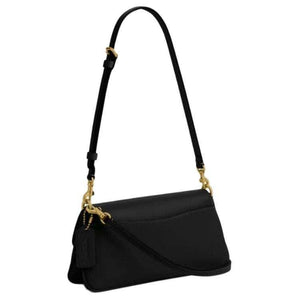 COACH Jet 25 Logo Leather Crossbody Black.