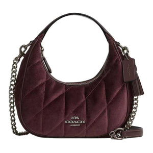حقيبة Coach مبطنة باللون العنابي - Velvet Shoulder Bag.