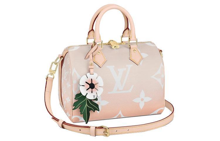 حقيبة Louis Vuitton Speedy Bandoulière بتصميم وردي متدرج.