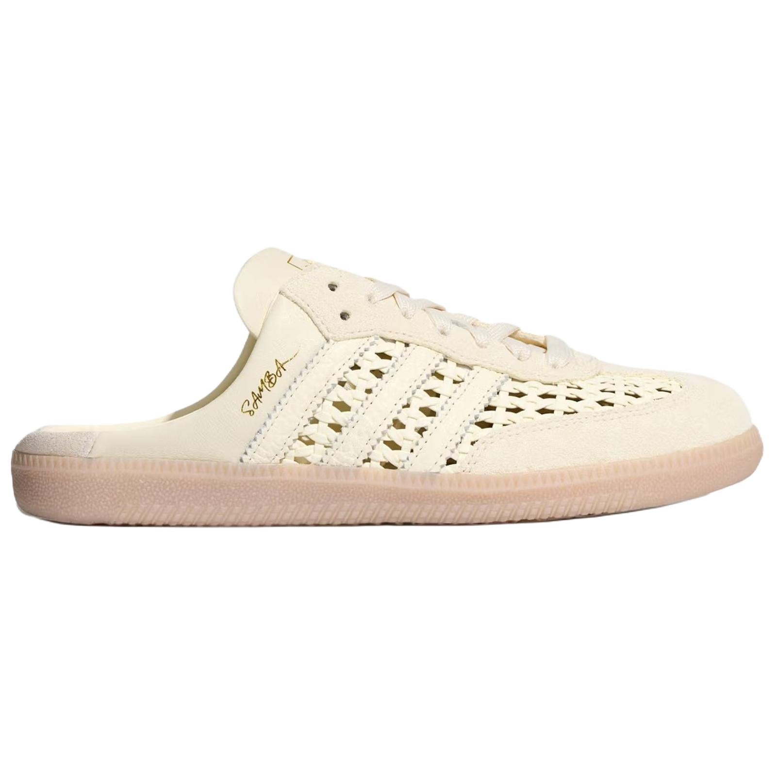 حذاء Adidas Samba Mule شبكي بلون Off-White