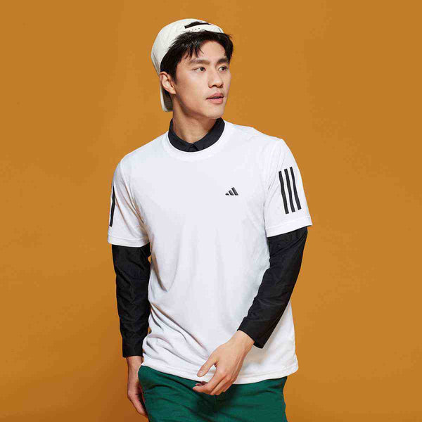Men's white adidas crew neck تيشرت اديداس