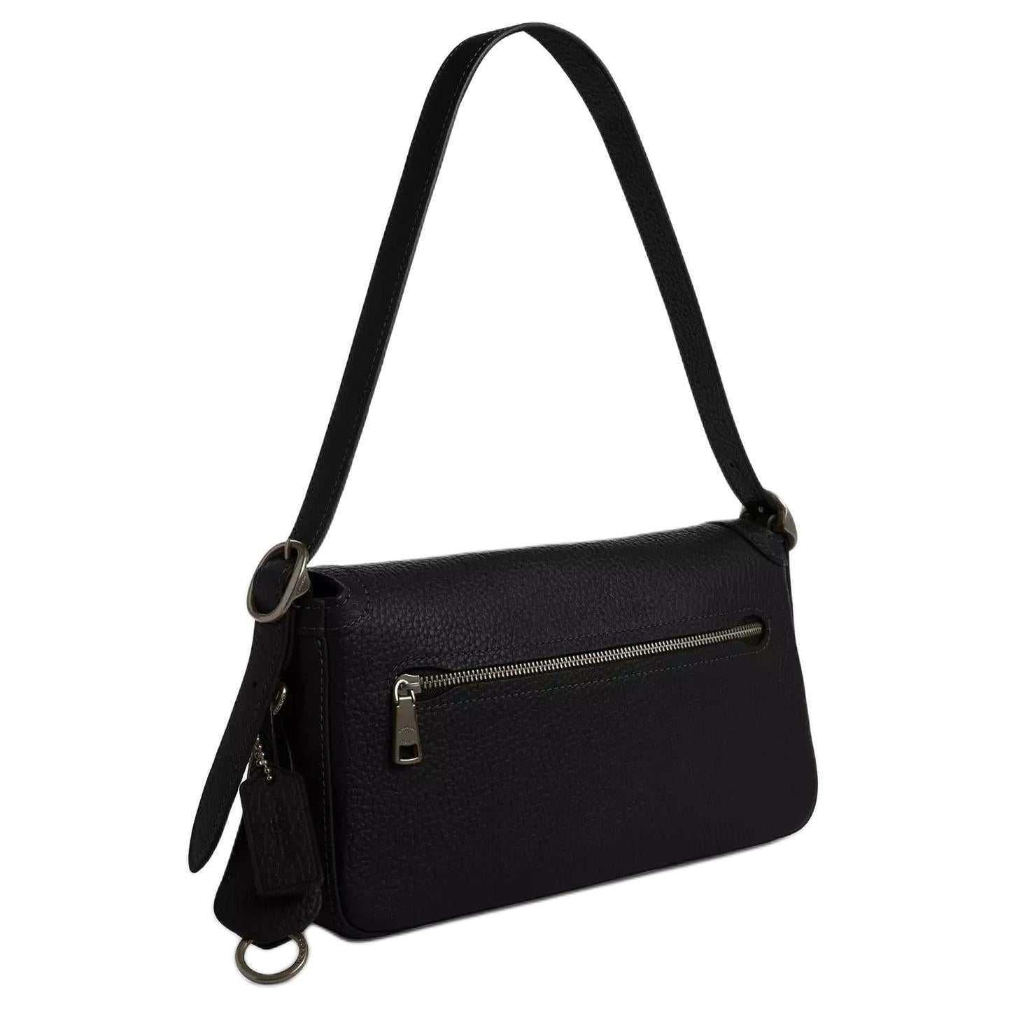 COACH Etta 25 Pebble leather Black.