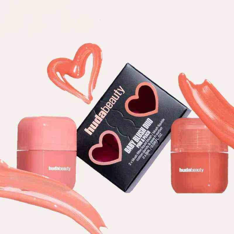 Huda Beauty Baby Blush Duo Pink & Peach.