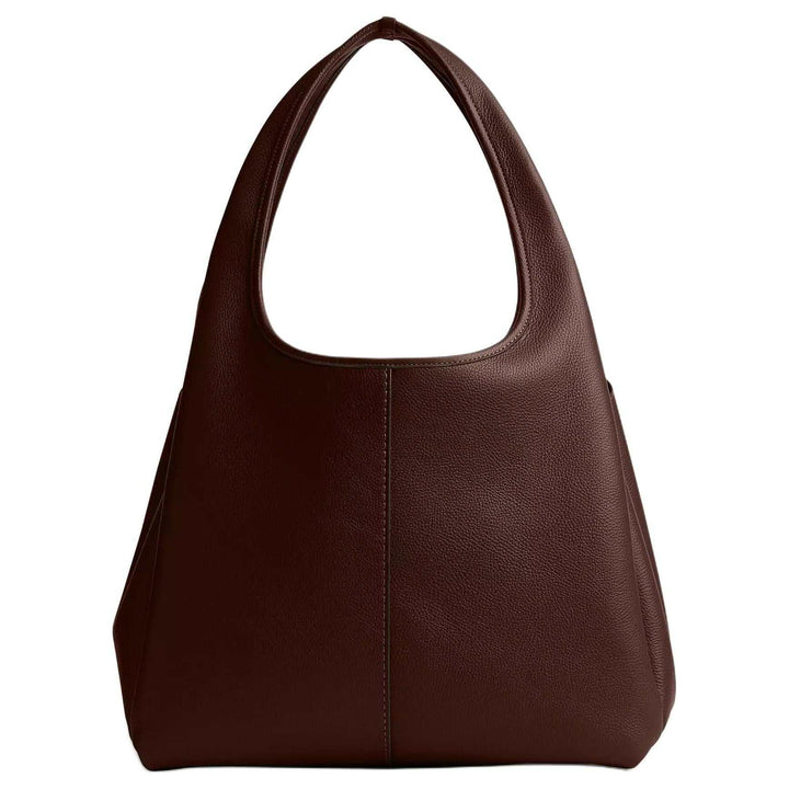 COACH Lana 33 gold-toned brand logo Polished pebbled leather Tote shoulder bag large Women's brown