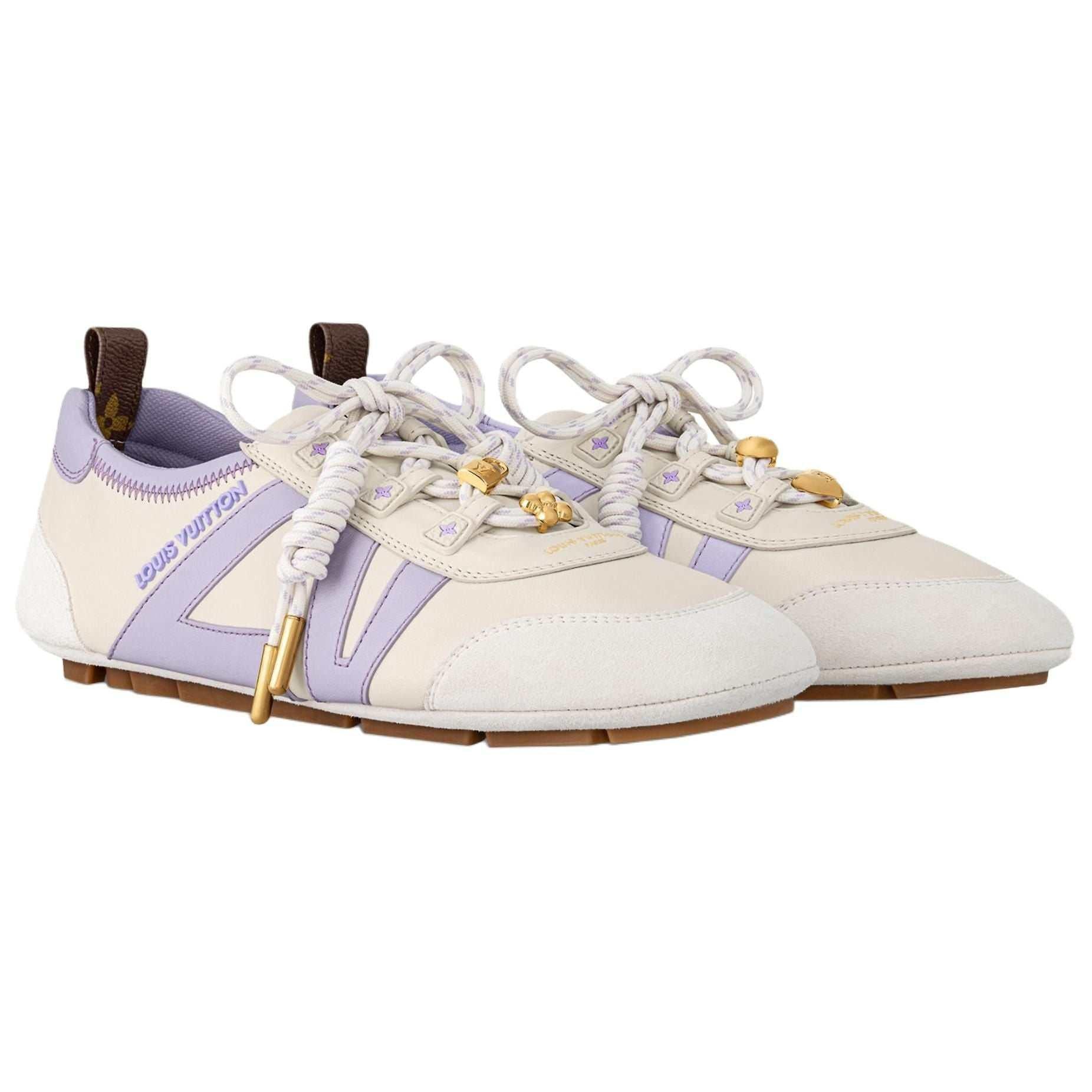 حذاء Louis Vuitton Sneakers نسائي باللون الأبيض والبنفسجي.