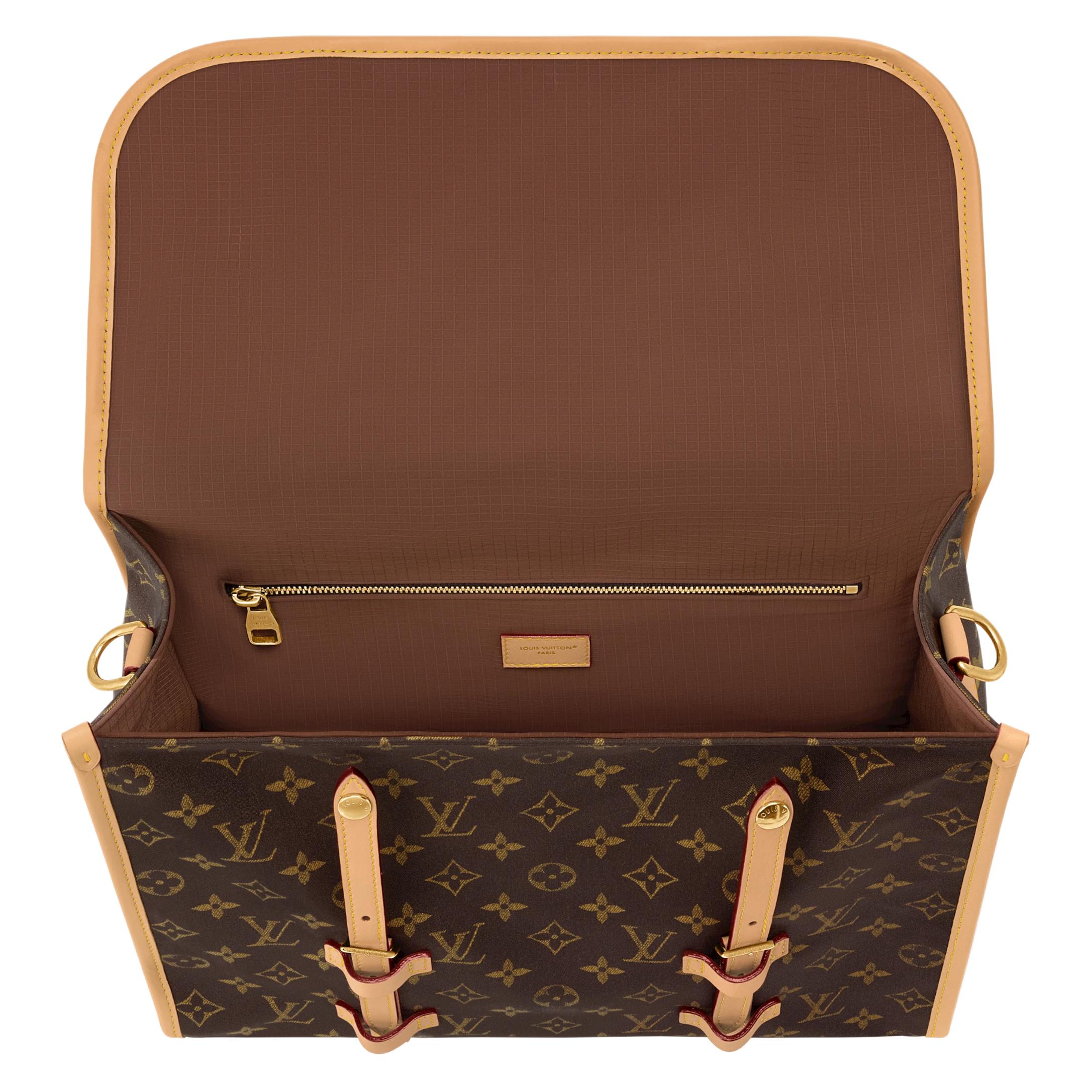 LOUIS VUITTON JET LAG Gold Hardware Accessories Mulberry Silk Combined with Nylon Crossbody Handbag Shoulder Bag Medium Size Men's Brown