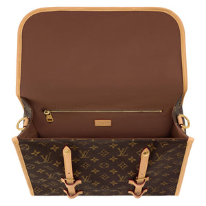 LOUIS VUITTON JET LAG Gold Hardware Accessories Mulberry Silk Combined with Nylon Crossbody Handbag Shoulder Bag Medium Size Men's Brown