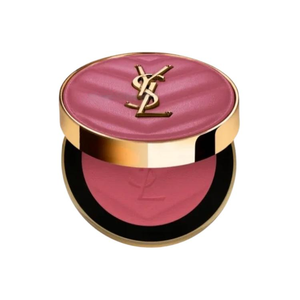 بلاشر بشعار YSL بدرجة وردي أرجواني، العلبة مغلقة ومفتوحة