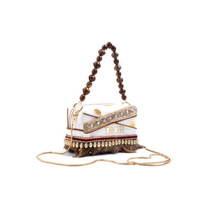 [Custom Makeup Bag] DIOR Dior Little Flower Southern France Summer Vintage Elegant Gentle Pearl Bohemian Style High-End Simple Regular Velvet Makeup Bag
